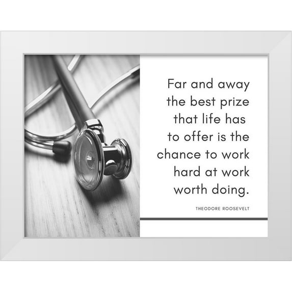 ArtsyQuotes 18x15 White Modern Wood Framed Museum Art Print Titled - Theodore Roosevelt Quote: Far and Away