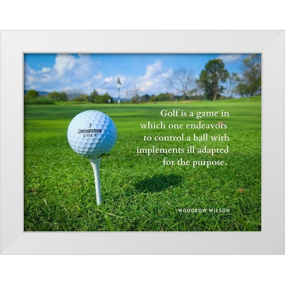 ArtsyQuotes 18x15 White Modern Wood Framed Museum Art Print Titled - Woodrow Wilson Quote: Golf