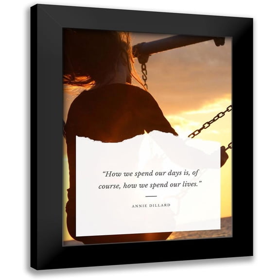 ArtsyQuotes 19x24 Black Modern Framed Museum Art Print Titled - Annie Dillard Quote: Spend Our Lives