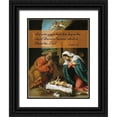 thumbnail image 1 of ArtsyQuotes 19x24 Black Ornate Wood Framed with Double Matting Museum Art Print Titled - Bible Verse Quote Luke 2:11, Lorenzo Lotto - Nativity of Christ, 1 of 4