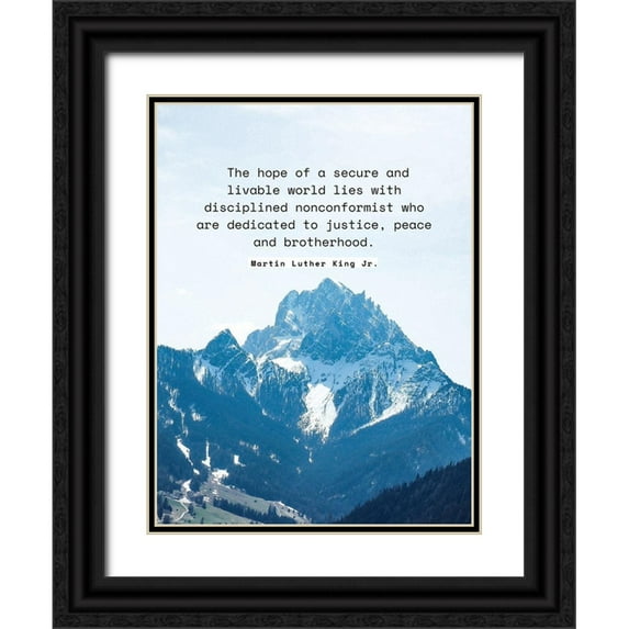 ArtsyQuotes 19x24 Black Ornate Wood Framed with Double Matting Museum Art Print Titled - Martin Luther King, Jr. Quote: Secure and Livable World