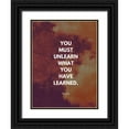 thumbnail image 1 of ArtsyQuotes 19x24 Black Ornate Wood Framed with Double Matting Museum Art Print Titled - Yoda Quote: You Must Unlearn, 1 of 4