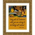 thumbnail image 1 of ArtsyQuotes 19x24 Gold Ornate Wood Framed with Double Matting Museum Art Print Titled - Pablo Picasso Quote: Having Left Undone, 1 of 4