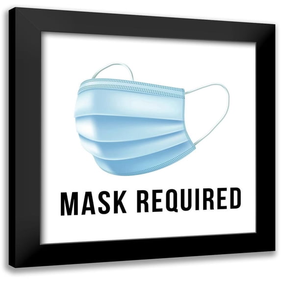 ArtsyQuotes 20x20 Black Modern Framed Museum Art Print Titled - Artsy Quotes Quote: Mask Required