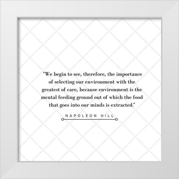 ArtsyQuotes 20x20 White Modern Wood Framed Museum Art Print Titled - Napoleon Hill Quote: We Begin to See