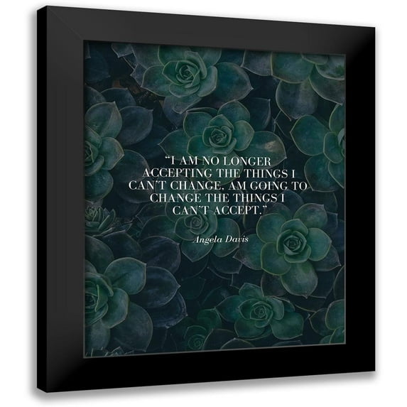 ArtsyQuotes 20x24 Black Modern Framed Museum Art Print Titled - Angela Davis Quote: Change
