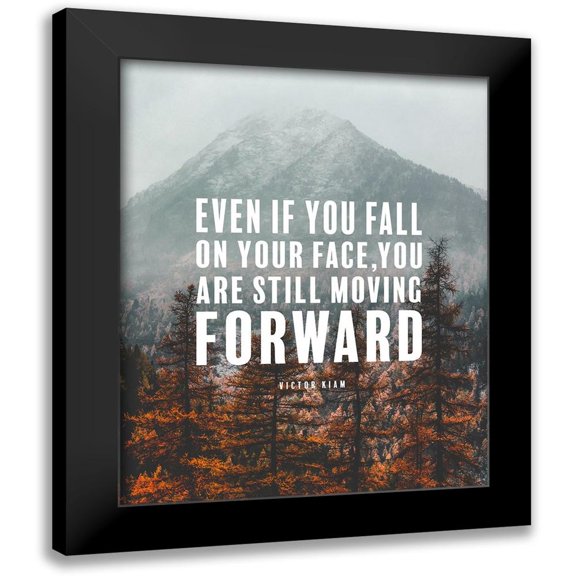 ArtsyQuotes 20x24 Black Modern Framed Museum Art Print Titled - Victor Kiam Quote: Still Moving Forward