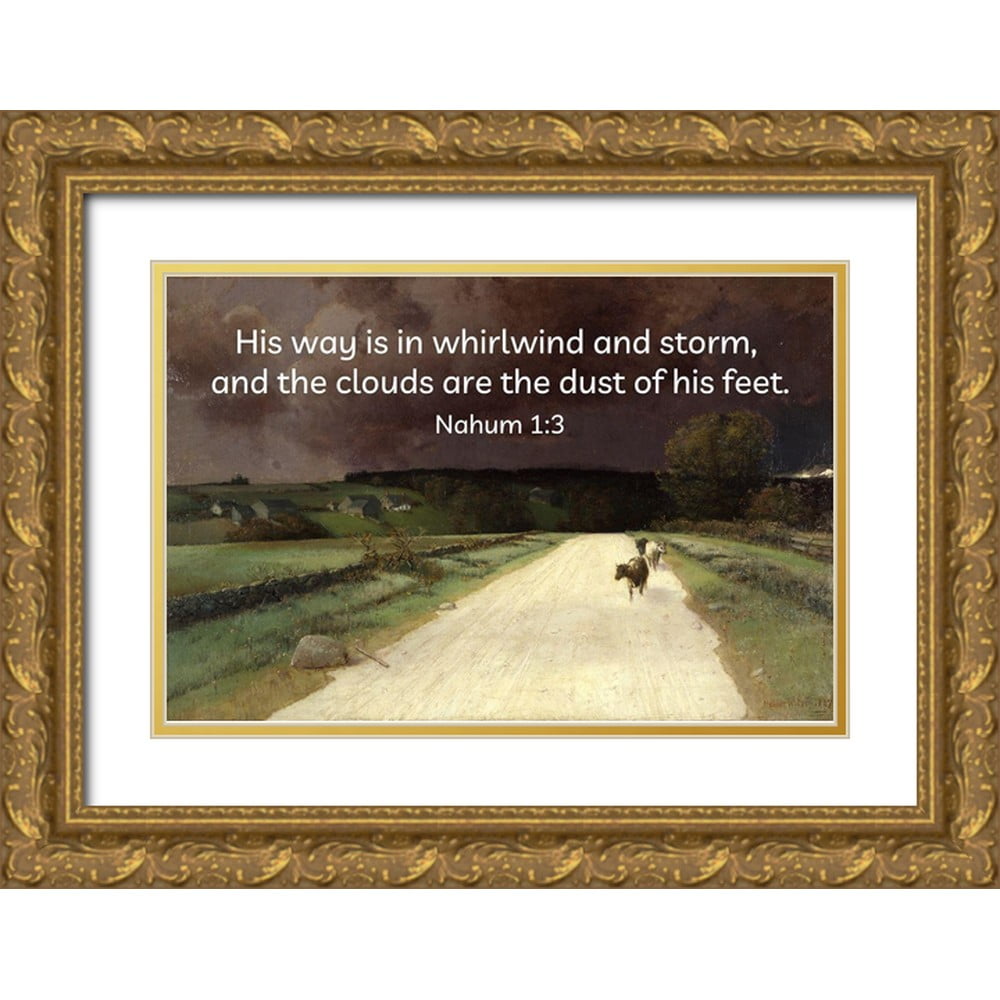 ArtsyQuotes 24x17 White Modern Wood Framed Museum Art Print Titled - Bible  Verse Quote Nahum 1:3, Homer Watson - Before the Storm - Walmart.com, image size:1000x1000