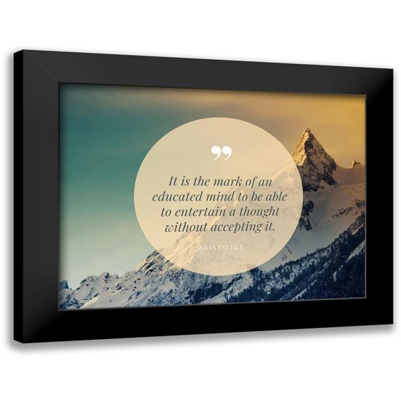 ArtsyQuotes 24x19 Black Modern Framed Museum Art Print Titled - Aristotle Quote: Educated Mind