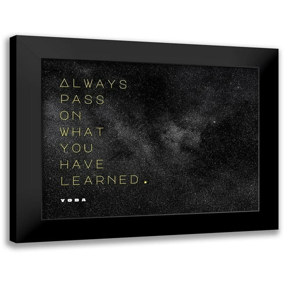 ArtsyQuotes 24x19 Black Modern Framed Museum Art Print Titled - Yoda Quote: Pass On