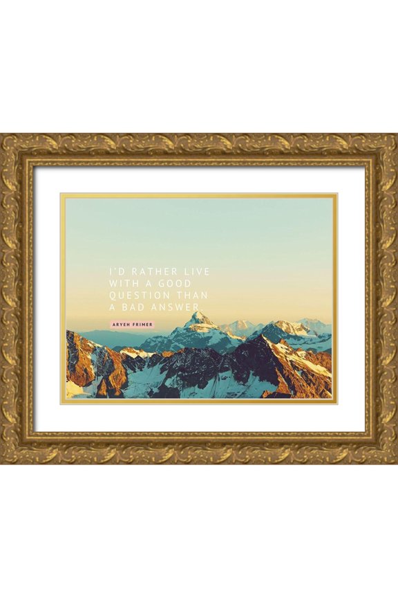 ArtsyQuotes 24x19 Gold Ornate Wood Framed with Double Matting Museum Art Print Titled - Aryeh Frimer Quote: A Good Question