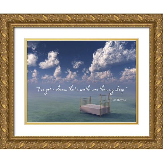 ArtsyQuotes 24x19 Gold Ornate Wood Framed with Double Matting Museum Art Print Titled - Eric Thomas Quote: Ive Got a Dream