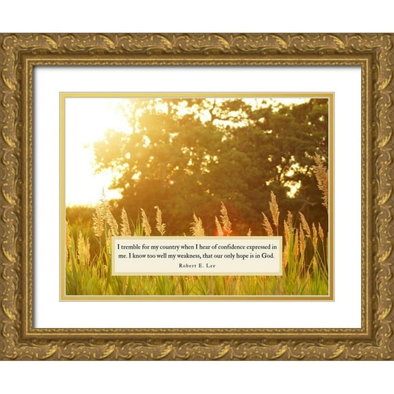 ArtsyQuotes 24x19 Gold Ornate Wood Framed with Double Matting Museum Art Print Titled - Robert E. Lee Quote: Confidence Expressed