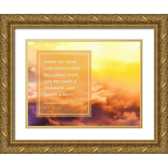 ArtsyQuotes 24x19 Gold Ornate Wood Framed with Double Matting Museum Art Print Titled - W.C. Fields Quote: Lost Everything