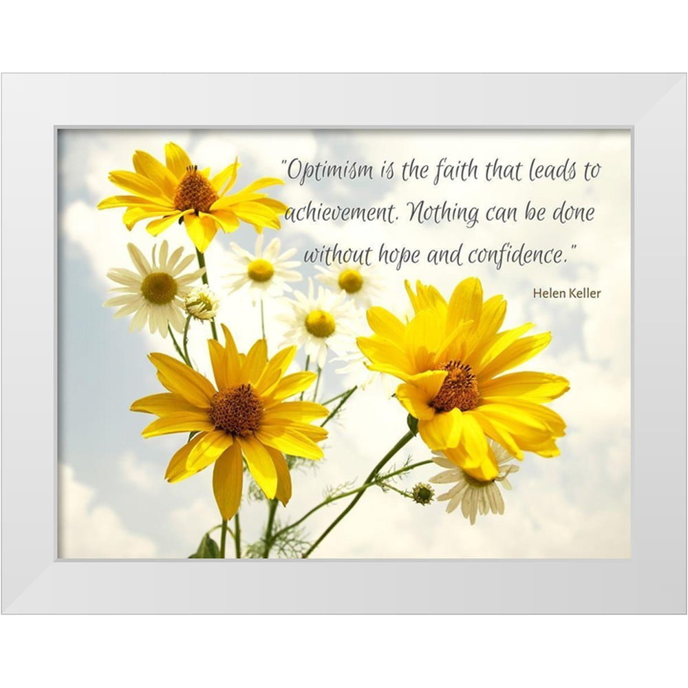 Helen Keller Quote Canvas Art with Yellow Daisies