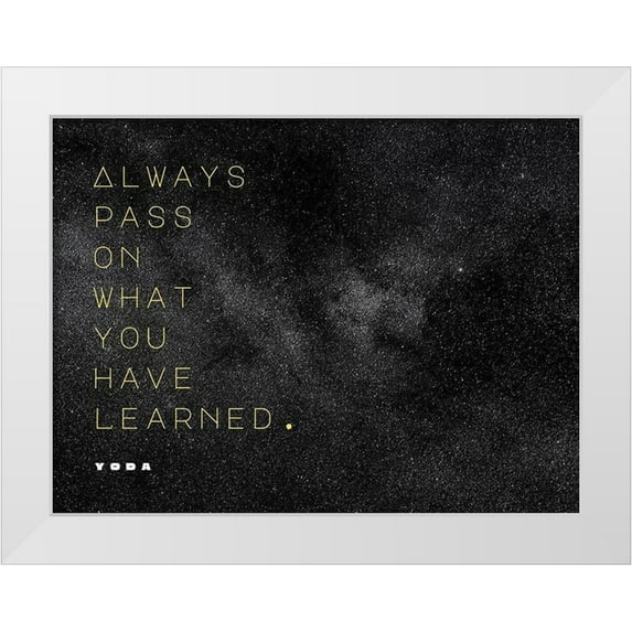 ArtsyQuotes 24x19 White Modern Wood Framed Museum Art Print Titled - Yoda Quote: Pass On