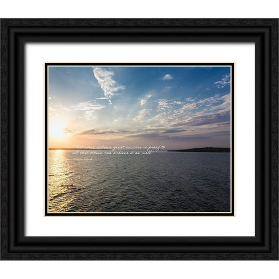 ArtsyQuotes 24x20 Black Ornate Wood Framed with Double Matting Museum Art Print Titled - Abraham Lincoln Quote: Achieve Great Success