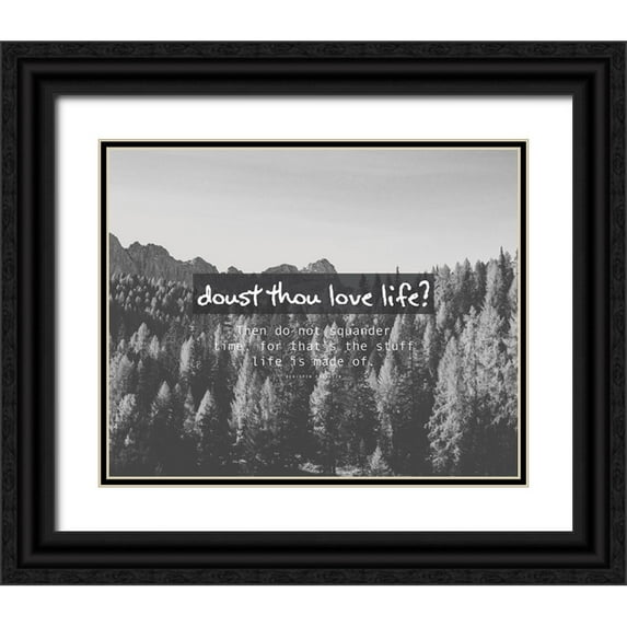 ArtsyQuotes 24x20 Black Ornate Wood Framed with Double Matting Museum Art Print Titled - Benjamin Franklin Quote: Do Not Squander Time