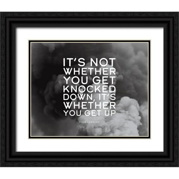 ArtsyQuotes 24x20 Black Ornate Wood Framed with Double Matting Museum Art Print Titled - Vince Lombardi Quote: Get Knocked Down