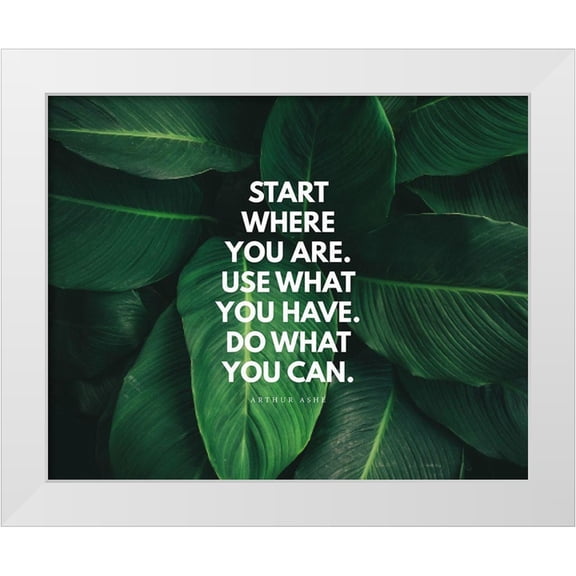 ArtsyQuotes 24x20 White Modern Wood Framed Museum Art Print Titled - Arthur Ashe Quote: Do What You Can