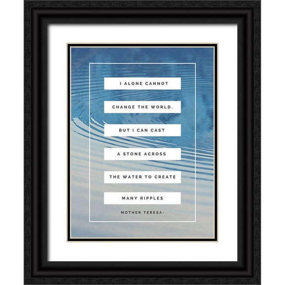 ArtsyQuotes 25x32 Black Ornate Wood Framed with Double Matting Museum Art Print Titled - Mother Teresa Quote: I Alone