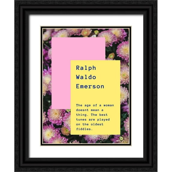 ArtsyQuotes 25x32 Black Ornate Wood Framed with Double Matting Museum Art Print Titled - Ralph Waldo Emerson Quote: Oldest Fiddles