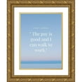 thumbnail image 1 of ArtsyQuotes 25x32 Gold Ornate Wood Framed with Double Matting Museum Art Print Titled - John F. Kennedy Quote: Walk to Work, 1 of 4