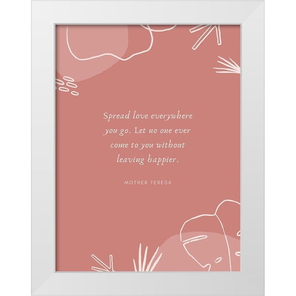 ArtsyQuotes 25x32 White Modern Wood Framed Museum Art Print Titled - Mother Teresa Quote: Spread Love