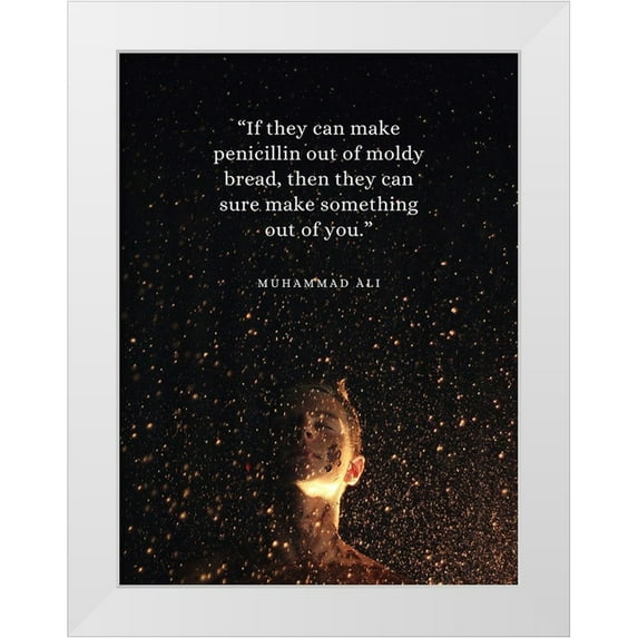 ArtsyQuotes 25x32 White Modern Wood Framed Museum Art Print Titled - Muhammad Ali Quote: Make Something