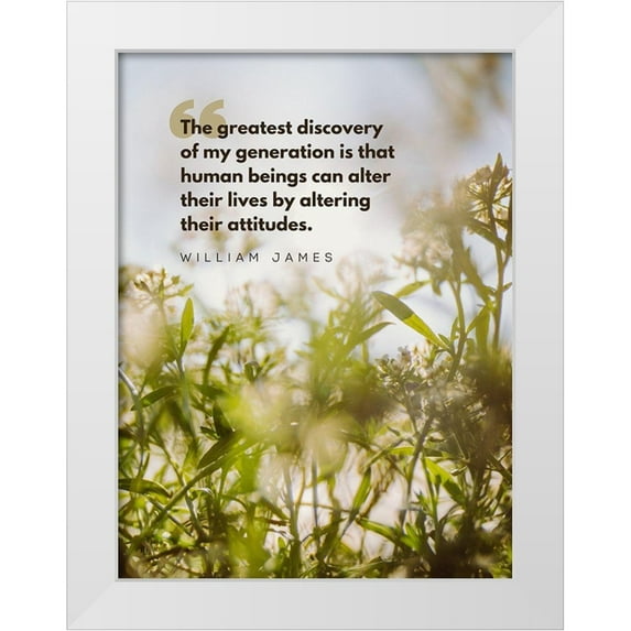 ArtsyQuotes 25x32 White Modern Wood Framed Museum Art Print Titled - William James Quote: Greatest Discovery