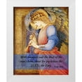 thumbnail image 1 of ArtsyQuotes 26x31 White Modern Wood Framed Museum Art Print Titled - Bible Verse Quote Psalm 98:6, Edward Burne Jones - An Angel Playing a Flageloet 2, 1 of 4