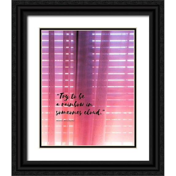 ArtsyQuotes 26x32 Black Ornate Wood Framed with Double Matting Museum Art Print Titled - Maya Angelou Quote: Be a Rainbow