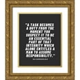 thumbnail image 1 of ArtsyQuotes 26x32 Gold Ornate Wood Framed with Double Matting Museum Art Print Titled - Dag Hammarskjold Quote: A Task Becomes a Duty, 1 of 4