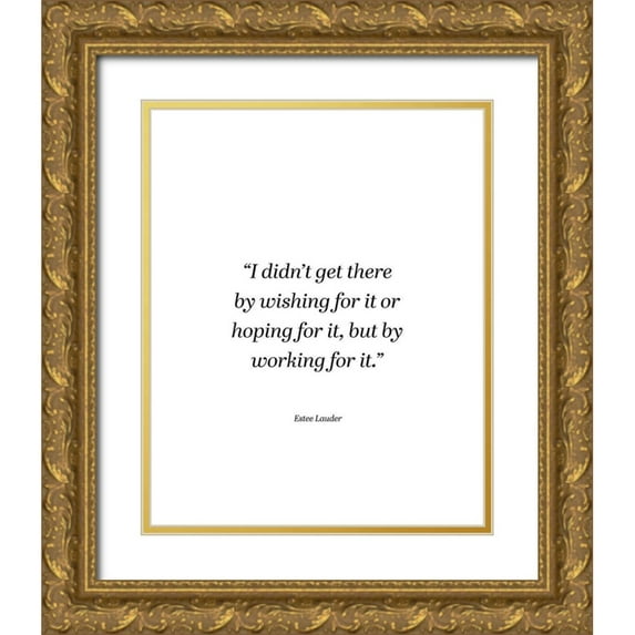 ArtsyQuotes 26x32 Gold Ornate Wood Framed with Double Matting Museum Art Print Titled - Estee Lauder Quote: Wishing or Hoping