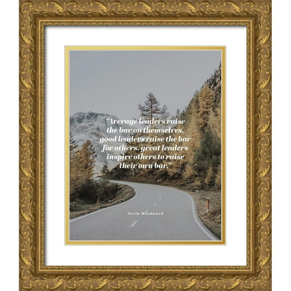 ArtsyQuotes 26x32 Gold Ornate Wood Framed with Double Matting Museum Art Print Titled - Orrin Woodward Quote: Average Leaders