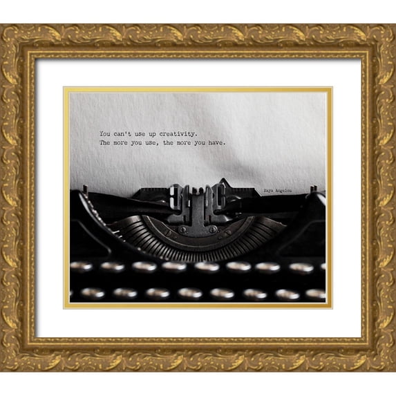 ArtsyQuotes 31x26 Gold Ornate Wood Framed with Double Matting Museum Art Print Titled - Maya Angelou Quote: Creativity