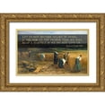 thumbnail image 1 of ArtsyQuotes 32x21 Gold Ornate Wood Framed with Double Matting Museum Art Print Titled - Bible Verse Quote Galatians 6:9, Leon Augustin LHermitte - The Harvest, 1 of 4