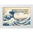 thumbnail image 1 of ArtsyQuotes 32x23 White Modern Wood Framed Museum Art Print Titled - Bible Verse Quote Psalm 77:19, Katsushika Hokusai - The Great Wave of Kanagawa, 1 of 4