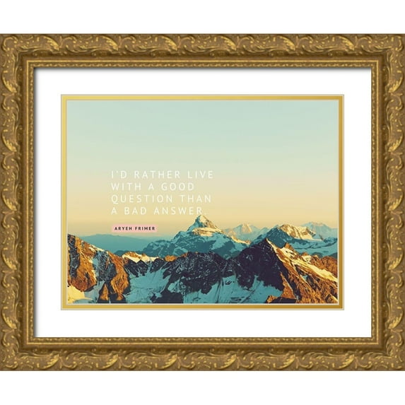 ArtsyQuotes 32x25 Gold Ornate Wood Framed with Double Matting Museum Art Print Titled - Aryeh Frimer Quote: A Good Question