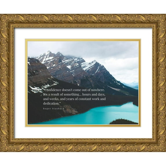 ArtsyQuotes 32x25 Gold Ornate Wood Framed with Double Matting Museum Art Print Titled - Roger Staubach Quote: Confidence