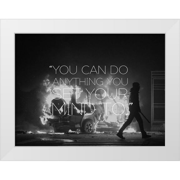 ArtsyQuotes 32x25 White Modern Wood Framed Museum Art Print Titled - Eminem Quote: You Can Do Anything