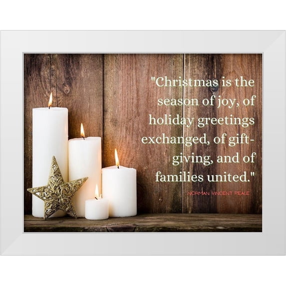 ArtsyQuotes 32x25 White Modern Wood Framed Museum Art Print Titled - Norman Vincent Peale Quote: Christmas is the Season of Joy