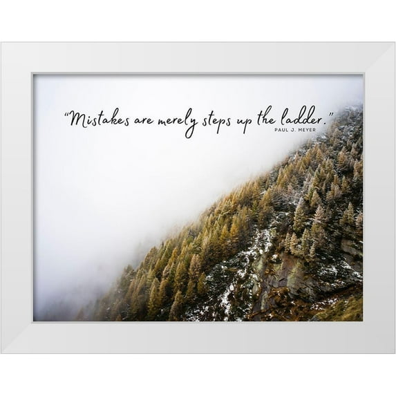 ArtsyQuotes 32x25 White Modern Wood Framed Museum Art Print Titled - Paul J. Meyer Quote: Mistakes