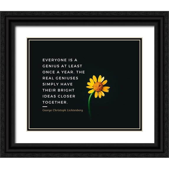 ArtsyQuotes 32x26 Black Ornate Wood Framed with Double Matting Museum Art Print Titled - Georg Christoph Lichtenberg Quote: Real Geniuses