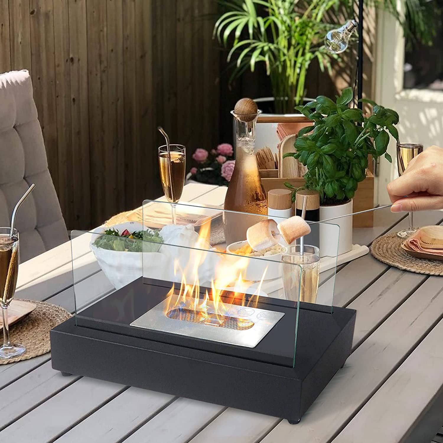 Arttoreal Upgrades Tabletop Rectangle Fire Pits,Portable Smokeless Bio  Ethanol Fireplace with Realistic Burning,Awesome Gifts - Walmart.com