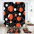 thumbnail image 1 of Arttown Red Bathroom Sets with Shower Curtain and Rugs and Accessories, Black and Red Shower Curtain Sets, Geometric Shower Curtains for Bathroom,Modern Art Bathroom Decor 4 Pcs, 1 of 8