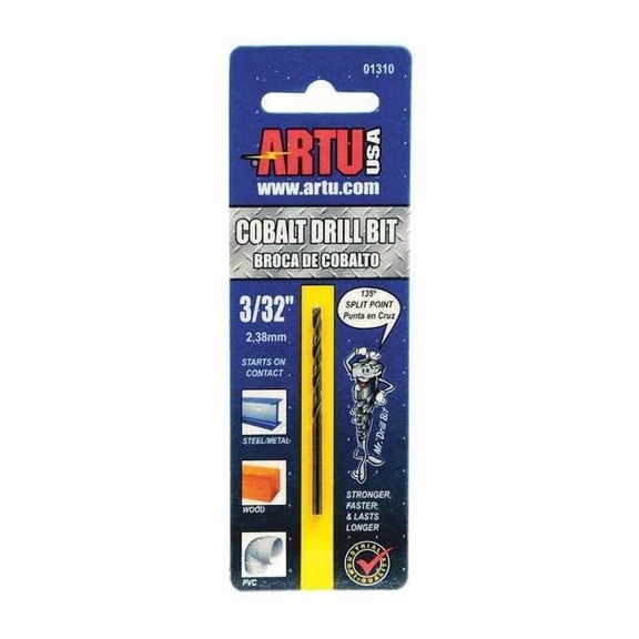 Artu Jobber Bit,3/32 In.,Cobalt Steel 01310