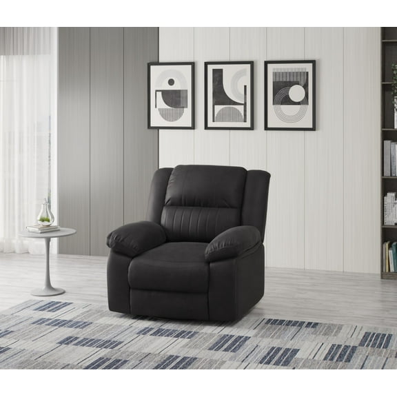 Artum Hill Austin Coal Black Polyester 40" Wide Swivel Gliding Recliner