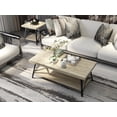 thumbnail image 1 of Artum Hill Hudson Rectangle Whitewash 48" Coffee Table with Storage Shelf and Metal Frame, 1 of 6