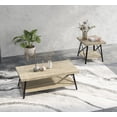 thumbnail image 1 of Artum Hill Hudson Whitewash 24" End Table with Storage Shelf and X-Base Metal Legs, 1 of 6
